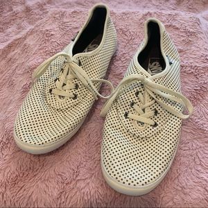 Vans Cream and Dark Gray Polka Dot Sneakers Sz. 8.5